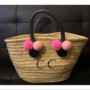 Rae Feather Pom Pom Basket Bag